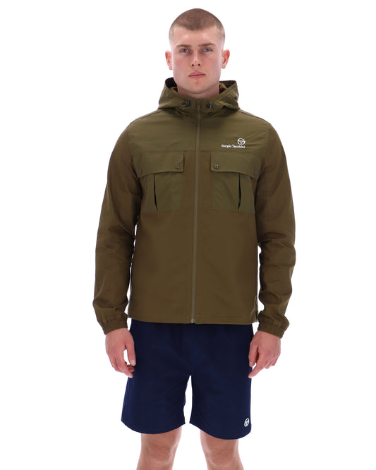 Sergio Tacchini Men's Calisti Hooden Jacket Dark Olive