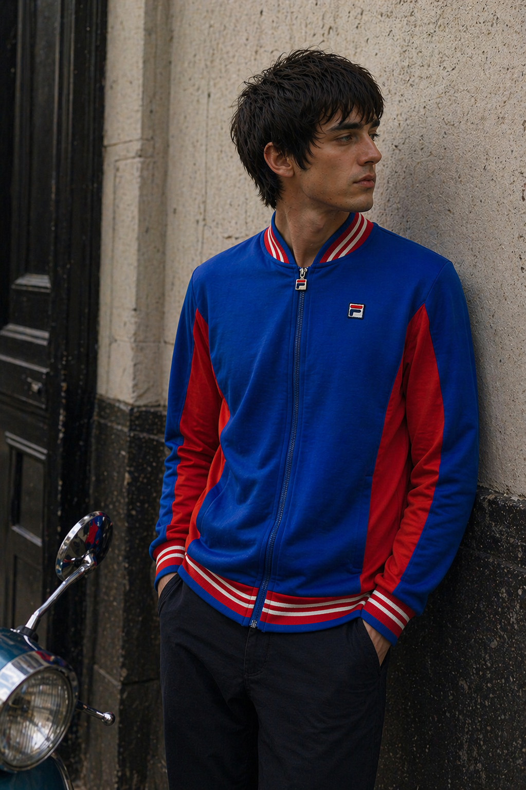 Fila Vintage Men's Settanta 2 Track Top Turkish Sea / Fila Navy / White