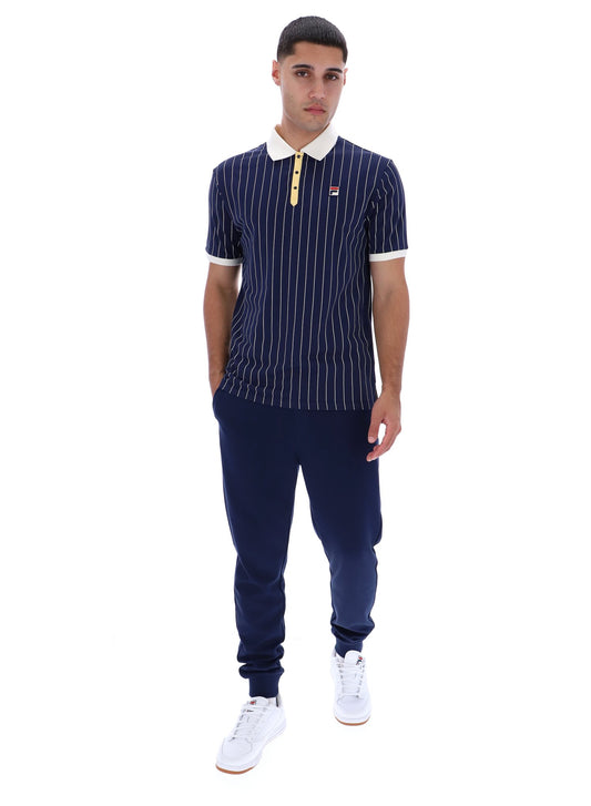 Fila Vintage Men's BB1 Classic Vintage Stripped Polo Shirt Fila Navy / Raffia