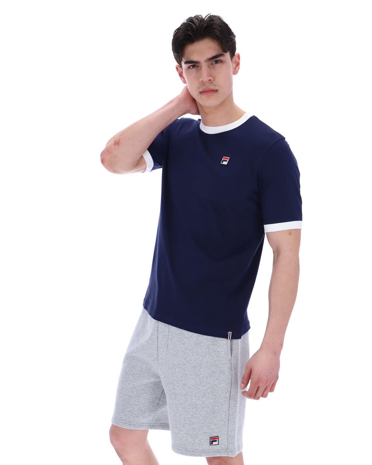 Fila Vintage Men's Marconi Essential Ringer T Shirt Fila Navy / White