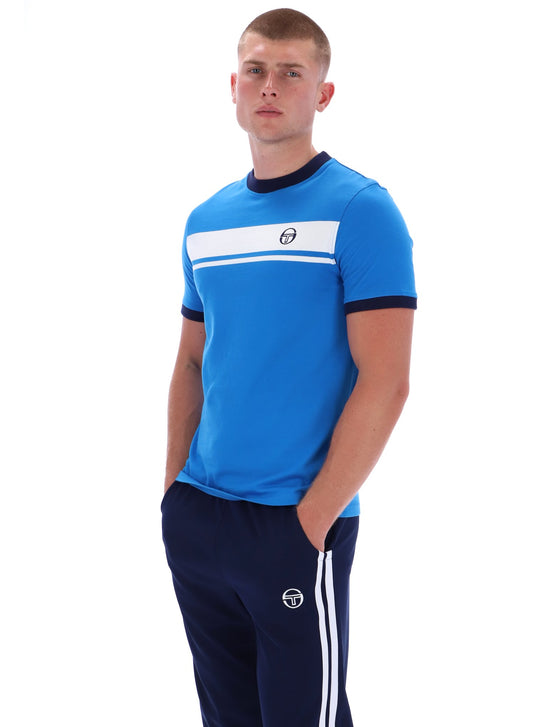 Sergio Tacchini Men's STM14593 SS Master Crew Neck T Shirt Directoire Blue