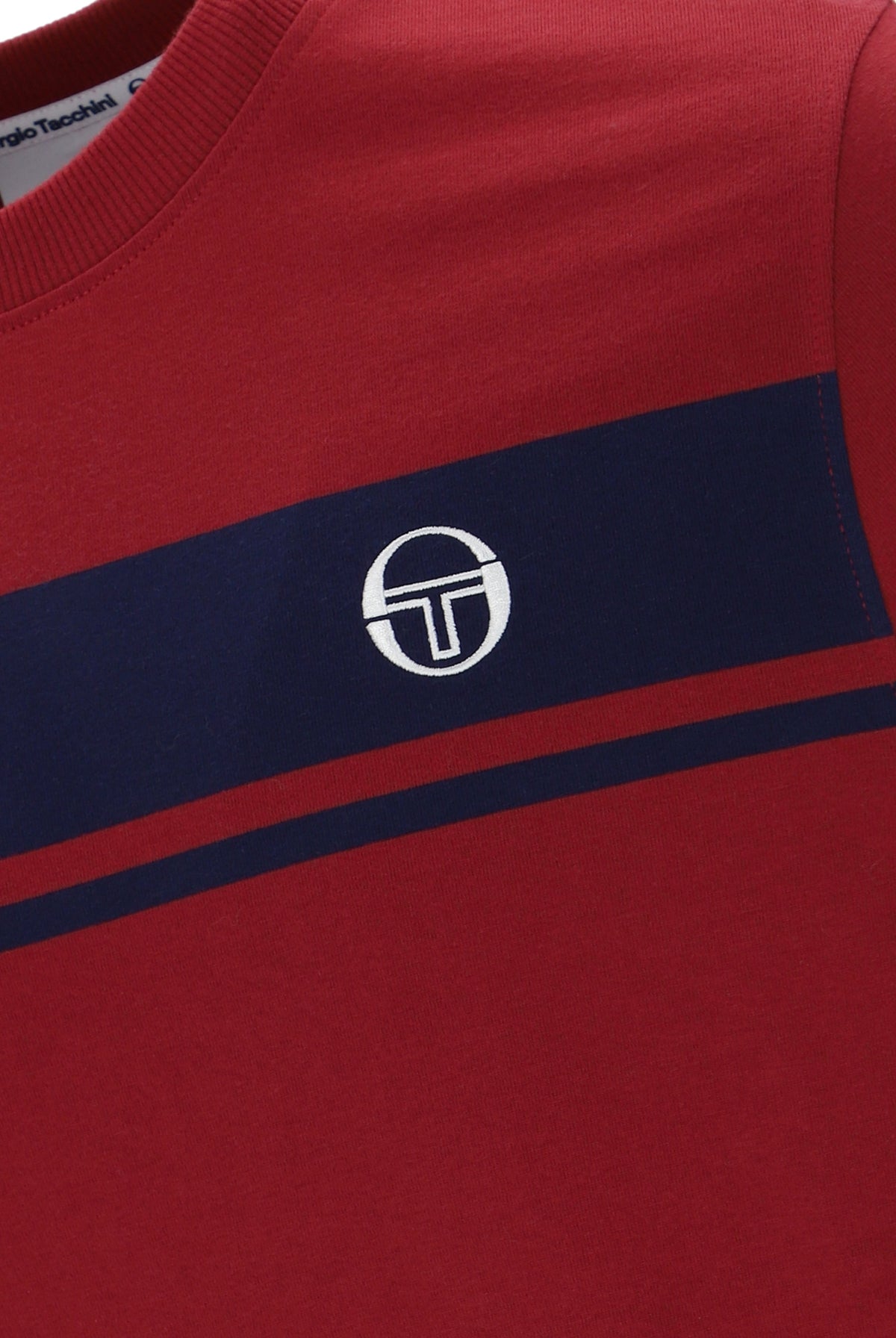 Sergio Tacchini STM14593 SS Master Crew Neck T Shirt Merlot / Maritime Blue