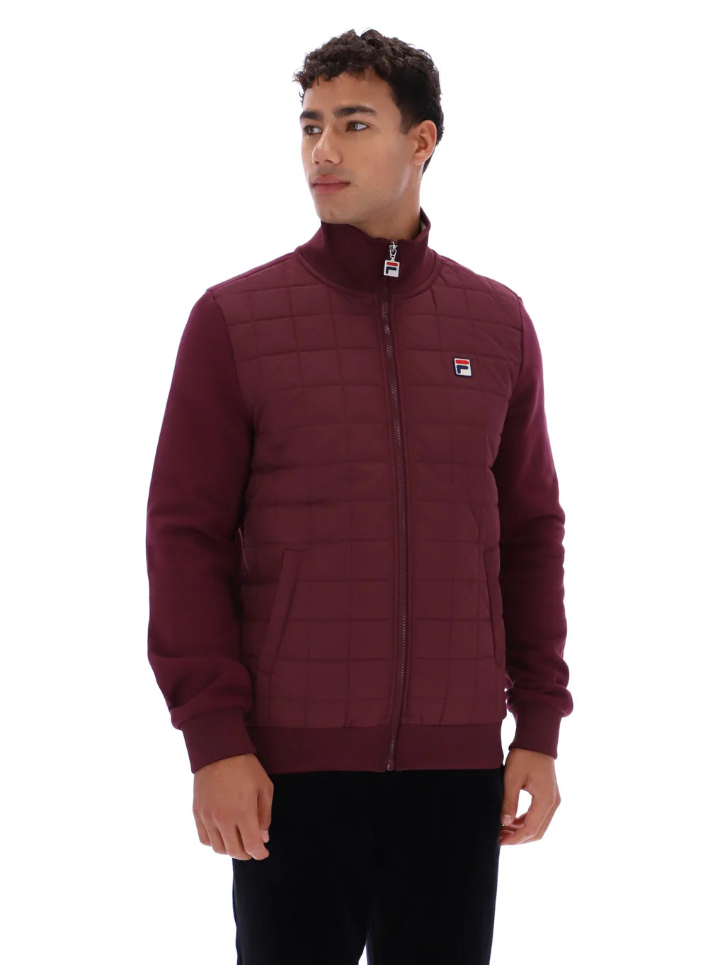 Fila Vintage Men's Moor Padded Front Jacket Fig / Gardenia