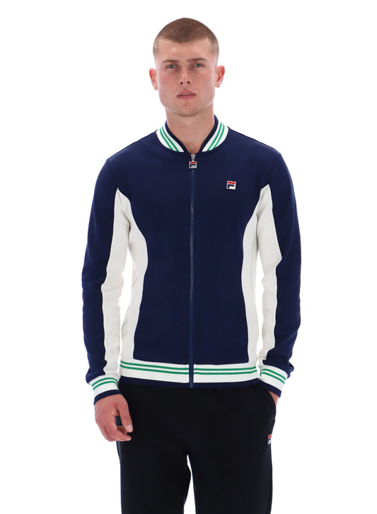 Fila Vintage Men's Settanta 2 Track Top Fila Navy / Gardenia / Green