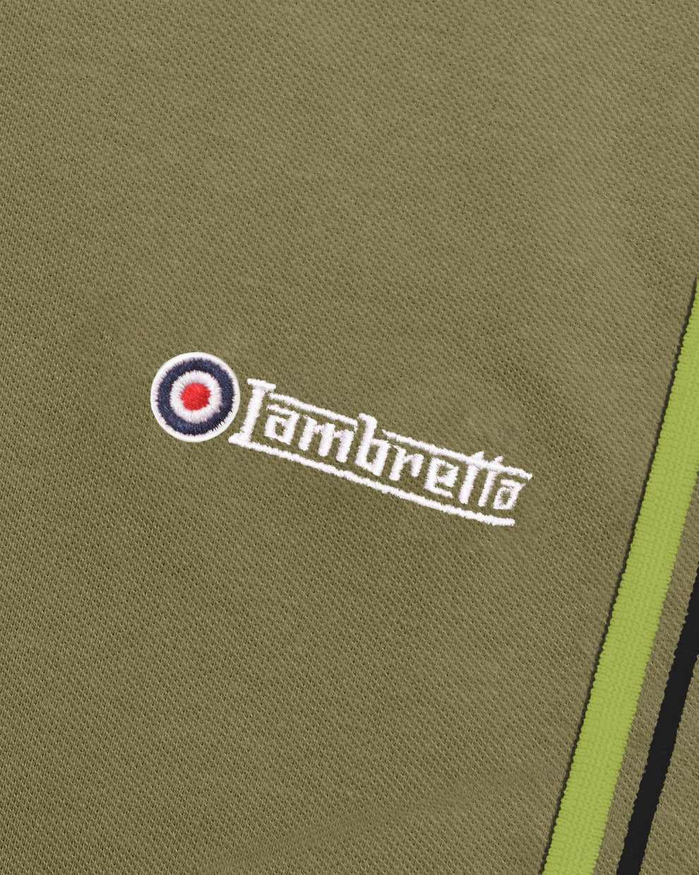 Lambretta SS1608 Twin Tipped Polo Shirt Khaki / Black / Sage