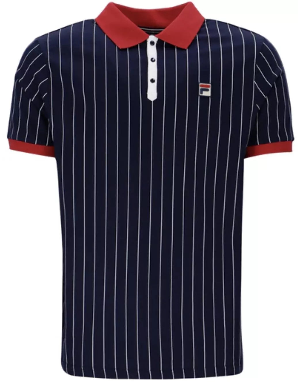 Fila Vintage Men's BB1 Classic Vintage Stripped Polo Shirt Fila Navy / Fila Red