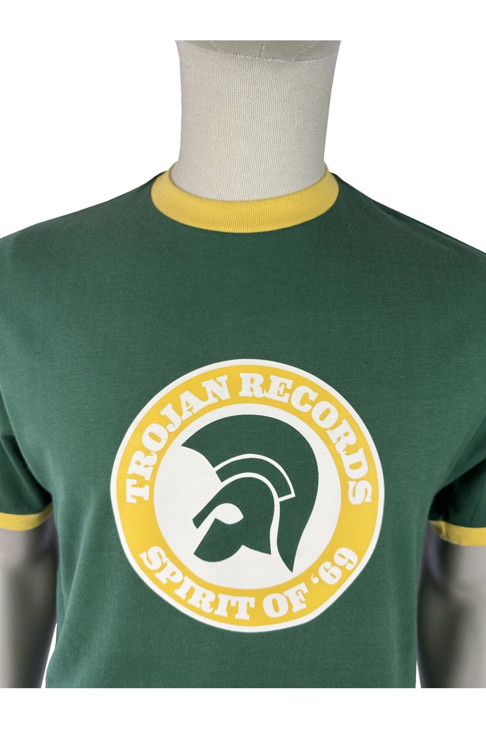 Trojan Records Men's TC1006 Spirit Of '69 Logo Tee Shirt Green