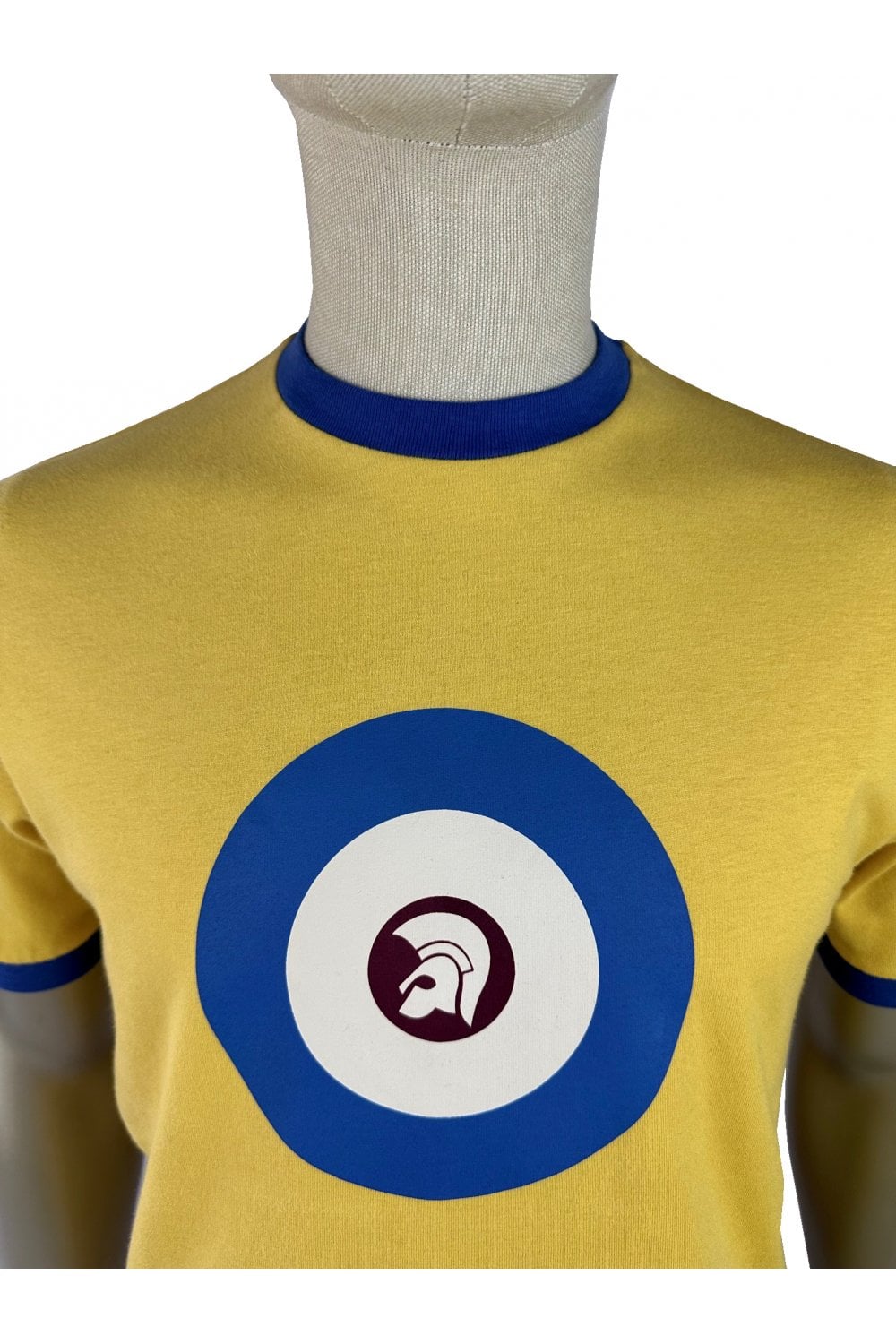 Trojan Records Men's TR9090/TR9036 Target Ringer Tee Shirt Mustard