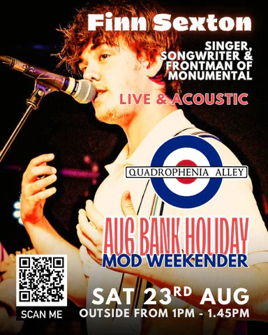 🎤 Finn Sexton Live & Acoustic – Bank Holiday Mod Vibes at Quadrophenia Alley