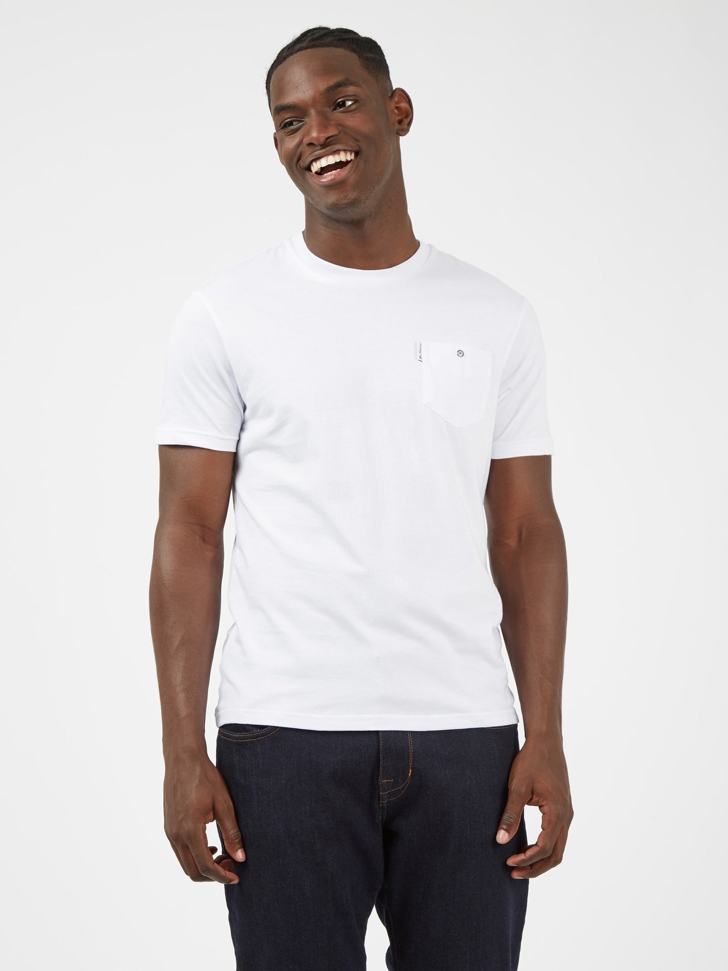 Ben Sherman Men's 0059326 SS Signature Pocket T-Shirt White