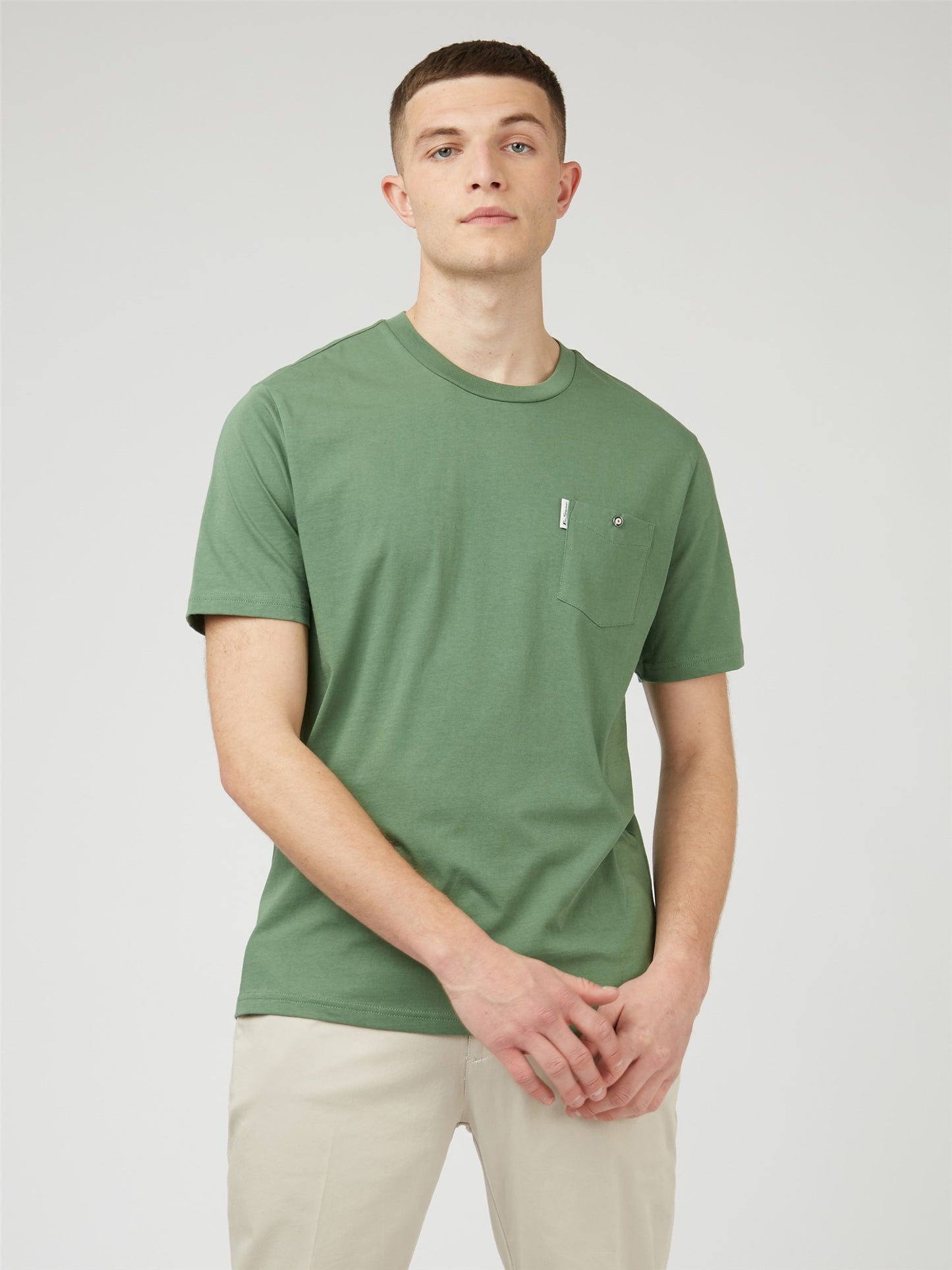 Ben Sherman Men's 0059326 SS Signature Pocket T-Shirt Rich Fern