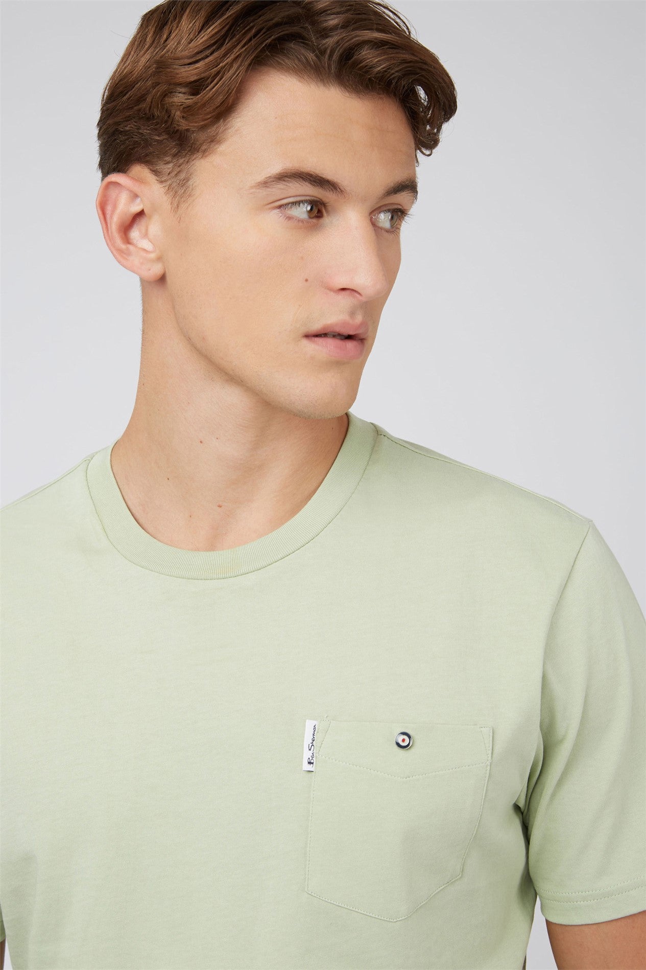 Ben Sherman Men's 0059326 SS Signature Pocket T-Shirt Pistachio Green