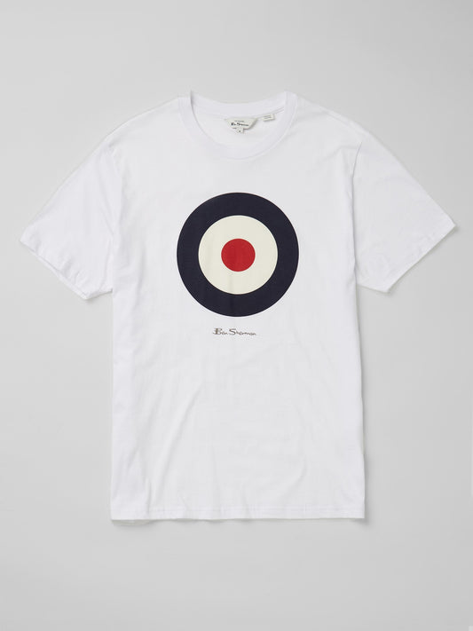 Ben Sherman Men's 0065093 SS Signature Target T-Shirt White