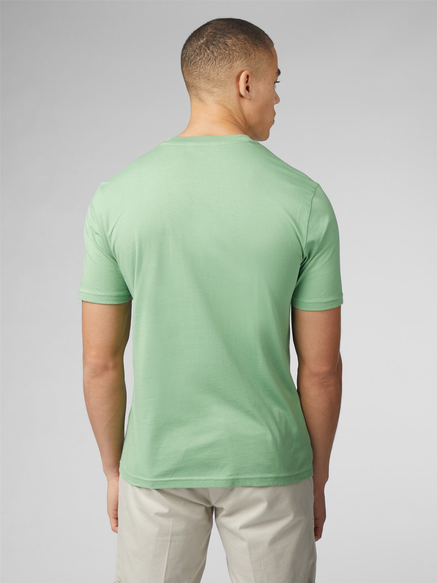 Ben Sherman Men's 0065093 SS Signature Target T-Shirt Light Green