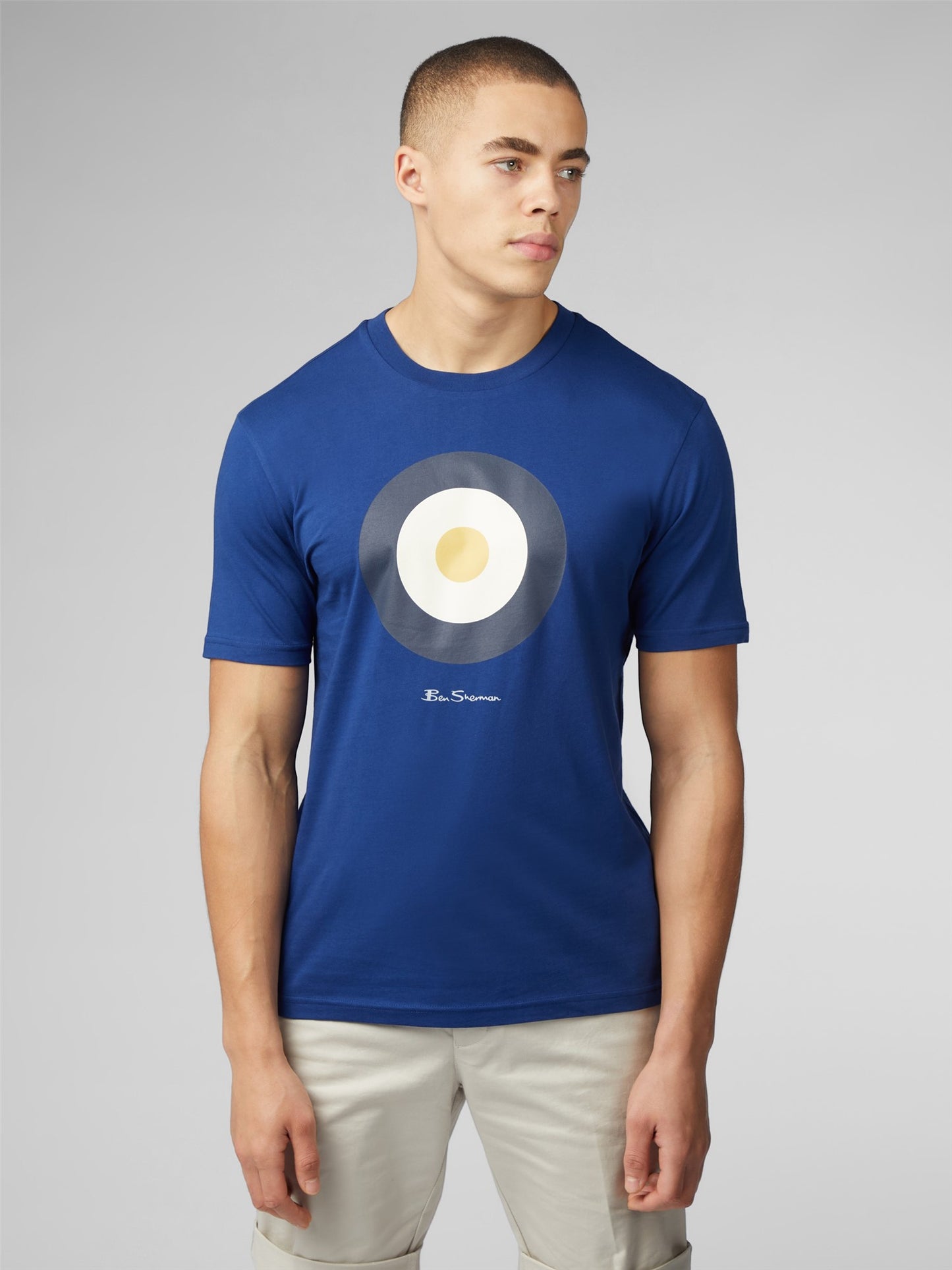 Ben Sherman Men's 0065093 SS Signature Target T-Shirt Twilight Denim