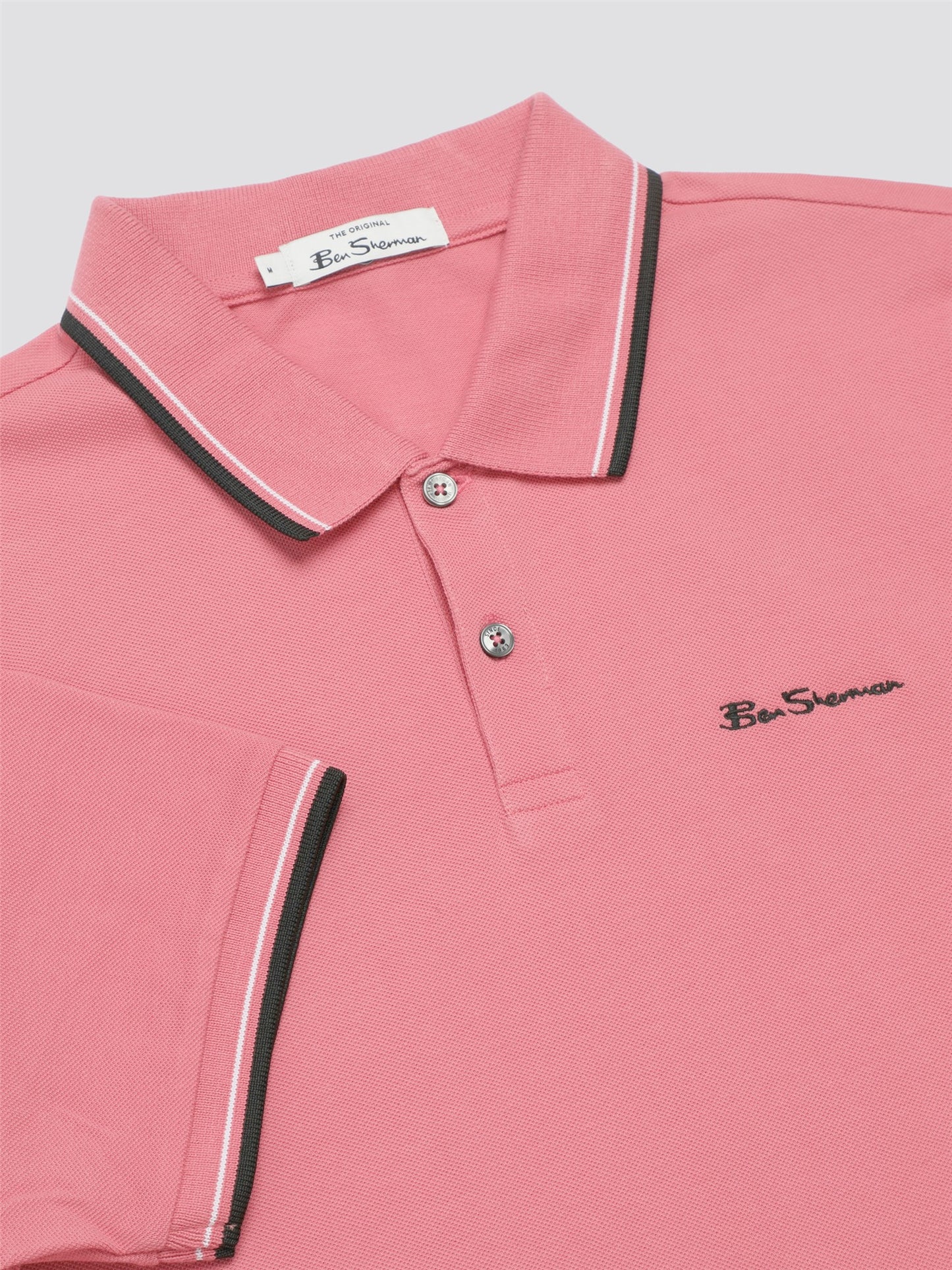 Ben Sherman Men's 0077487 SS Signature Polo Shirt Dark Pink