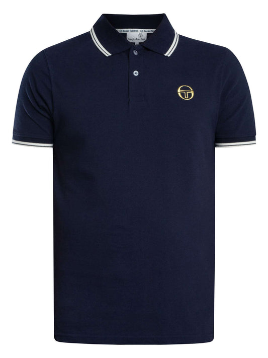 Sergio Tacchini Men's STM38712 SS 020 Polo Shirt Maritime Blue / Gardenia