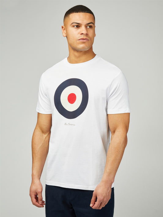 Ben Sherman Men's 1012349 SS Signature Target T-Shirt White