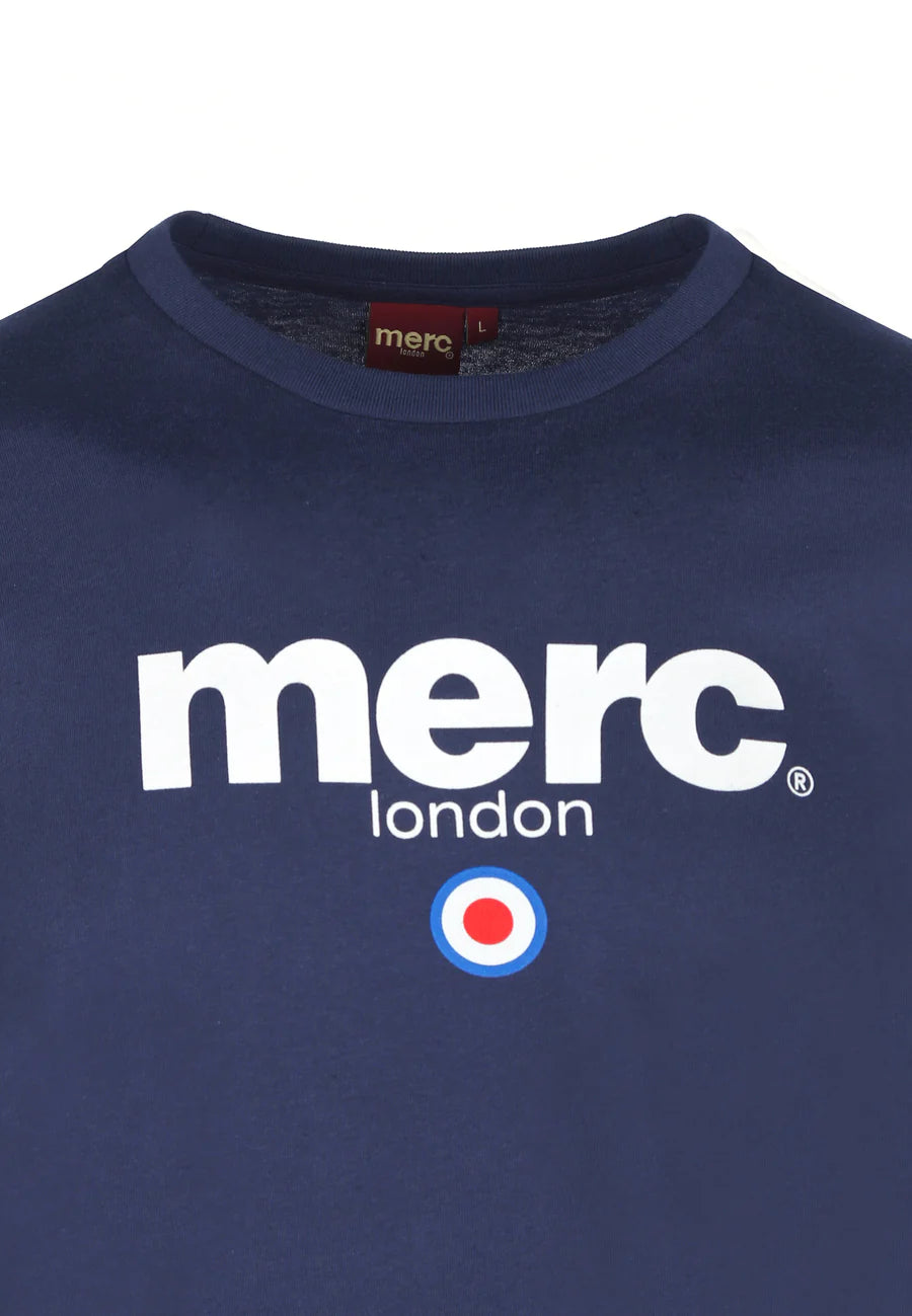 Merc Men's Brighton Crew Neck T Shirt Navy Blue