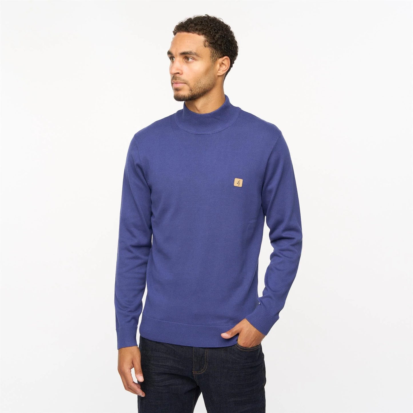 Gabicci Vintage Men's V55GK10 Duke Turtle Neck Knit Jumper Atlantic Blue