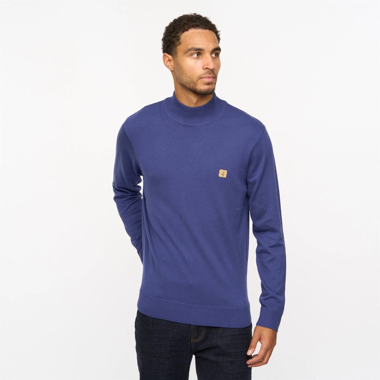Gabicci Vintage Men's V55GK10 Duke Turtle Neck Knit Jumper Atlantic Blue