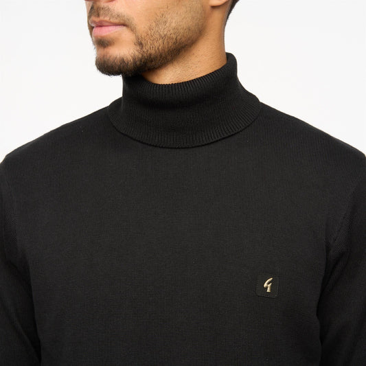Gabicci Vintage Men's V55GK09 Ricardo Roll Neck Knit Jumper Black