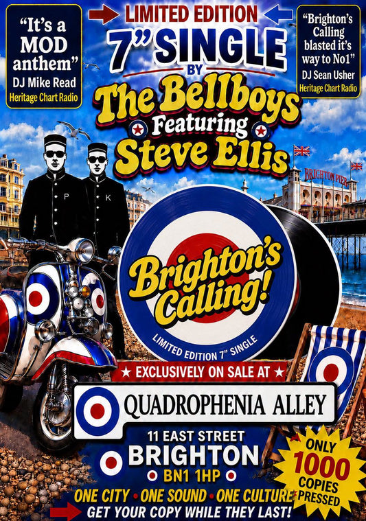 The Bellboys Featuring Steve Ellis - Brighton Calling - 7" Vinyl SIGNED (UK ONLY)