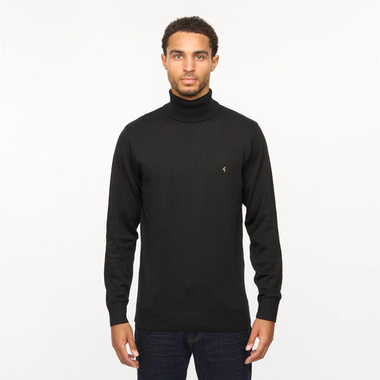 Gabicci Vintage Men's V55GK09 Ricardo Roll Neck Knit Jumper Black