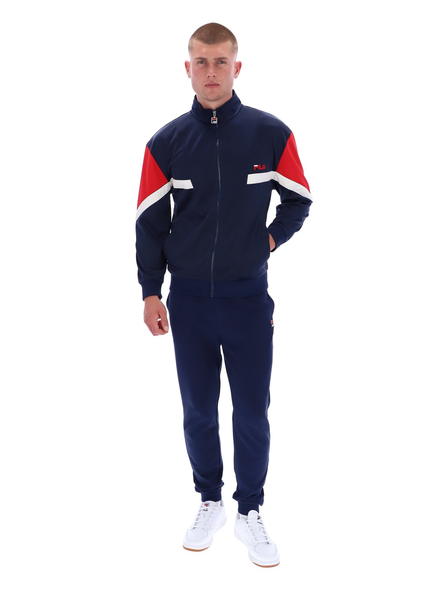 Fila Vintage Men's Albarn Archive Track Top Fila Navy / Fila Red / Gardenia