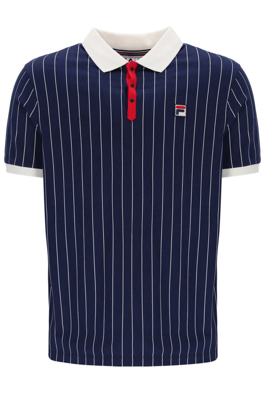 Fila Vintage Men's BB1 Classic Vintage Stripped Polo Shirt Fila Navy