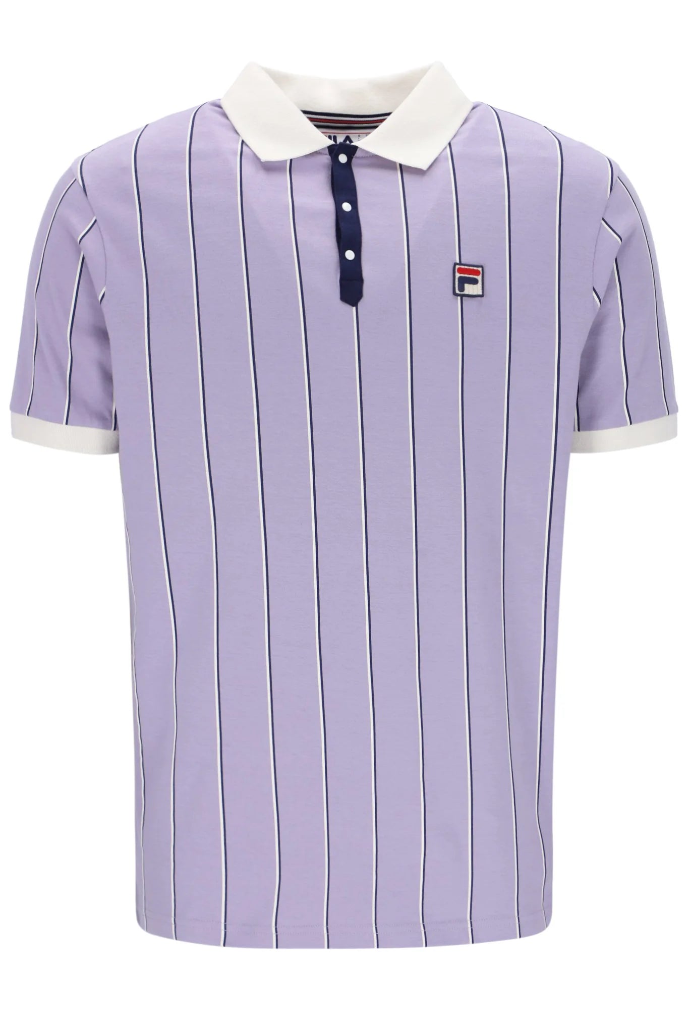 Fila Vintage Men's Brett Double Stripe BB1 Polo Shirt Wisteria Lilac