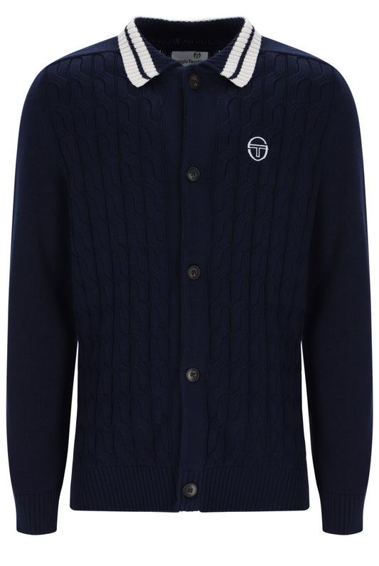 Sergio Tacchini Brutta Knitted Cardigan Maritime Blue / Gardenia