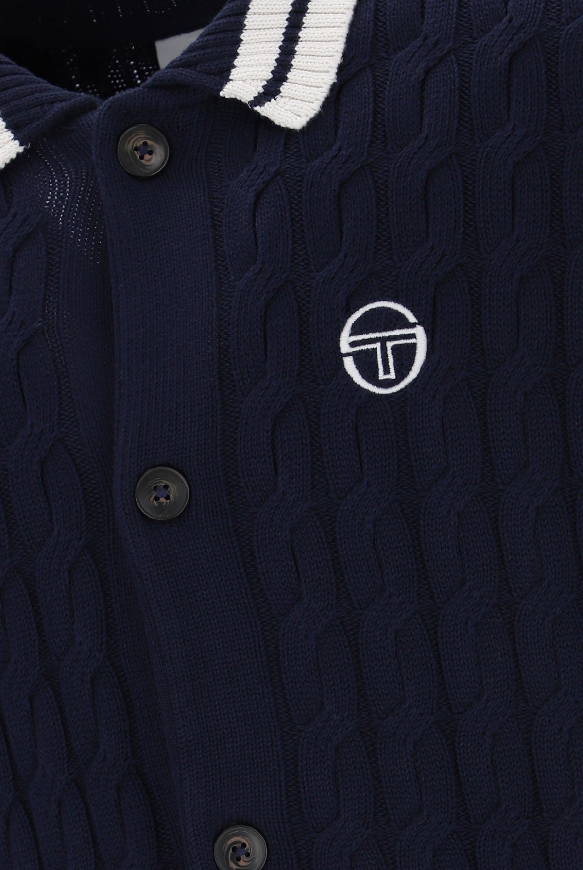 Sergio Tacchini Brutta Knitted Cardigan Maritime Blue / Gardenia