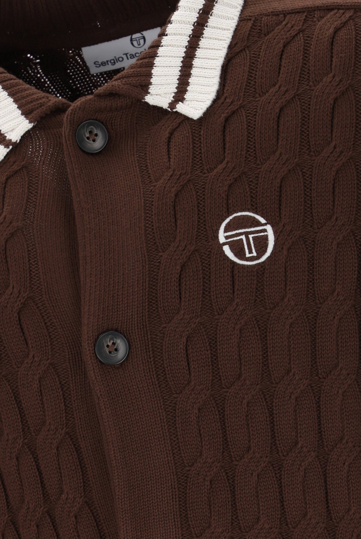 Sergio Tacchini Brutta Knitted Cardigan Potting Soil / Gardenia