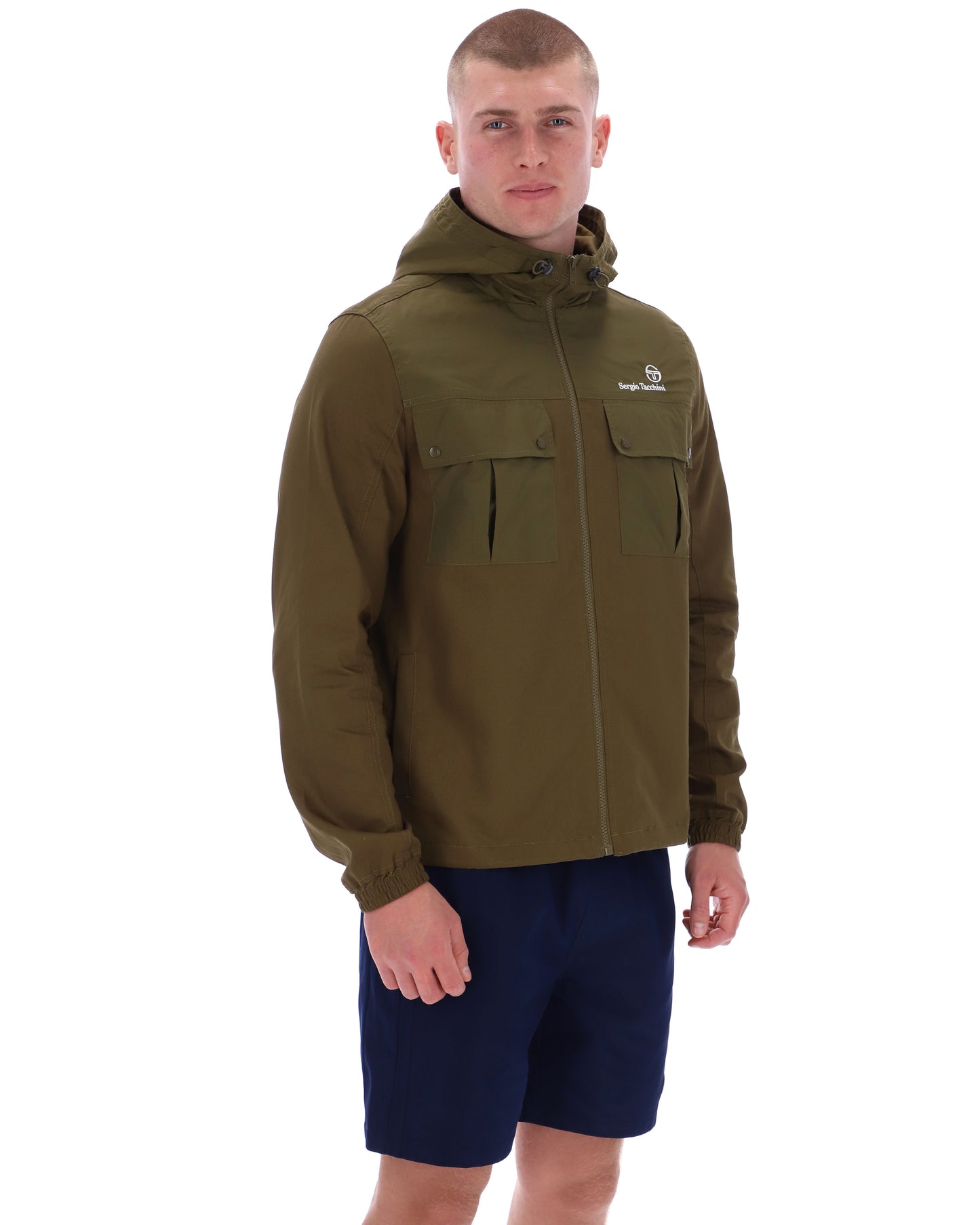 Sergio Tacchini Men's Calisti Hooden Jacket Dark Olive