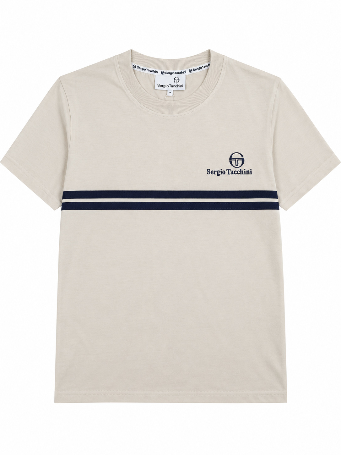 Sergio Tacchini Men's STM14565 Supermac Short Sleeve T Shirt Peyote / Maritime Blue