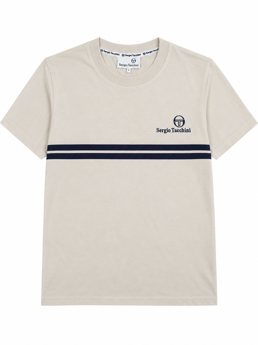Sergio Tacchini Men's STM14565 Supermac Short Sleeve T Shirt Peyote / Maritime Blue