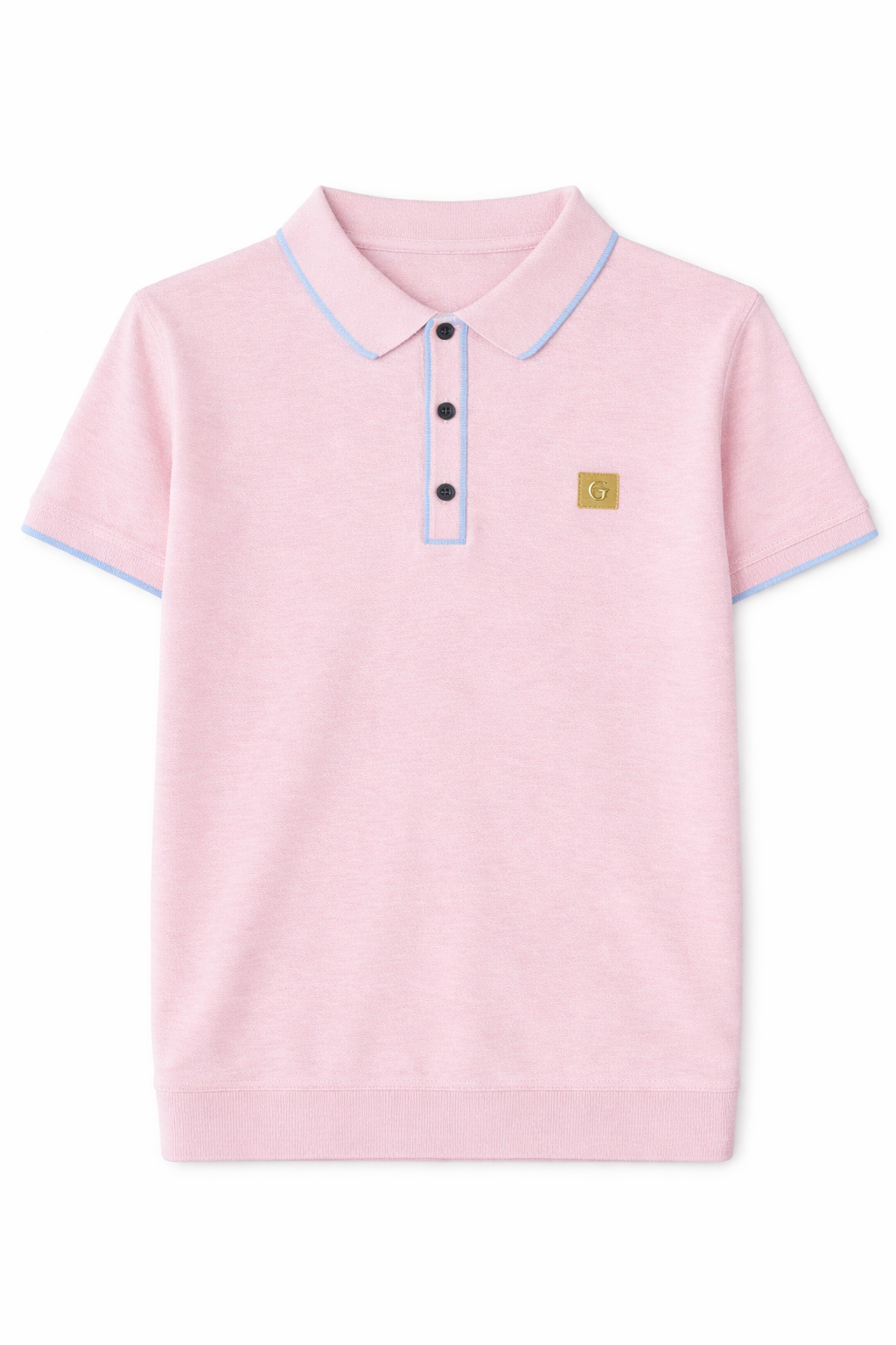 Gabicci Vintage Men's V56GM08 Lineker Tipped SS Polo Shirt Candy Pink