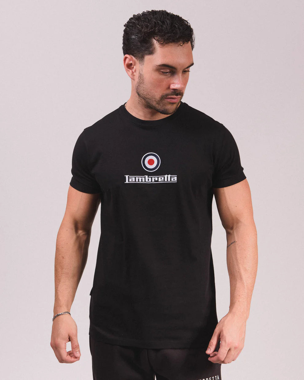 Lambretta Men's SS5006 Brand Logo T Shirt Black