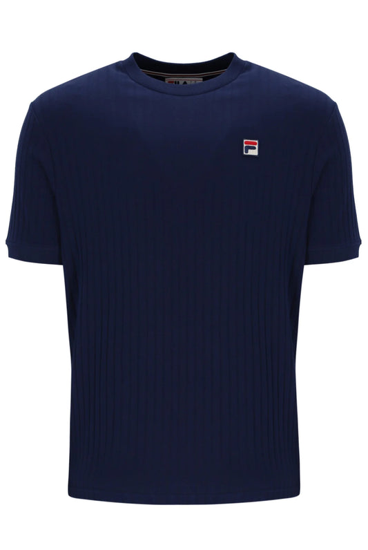 Fila Vintage Men's Easton Drop Needle T Shirt Fila Navy Blue