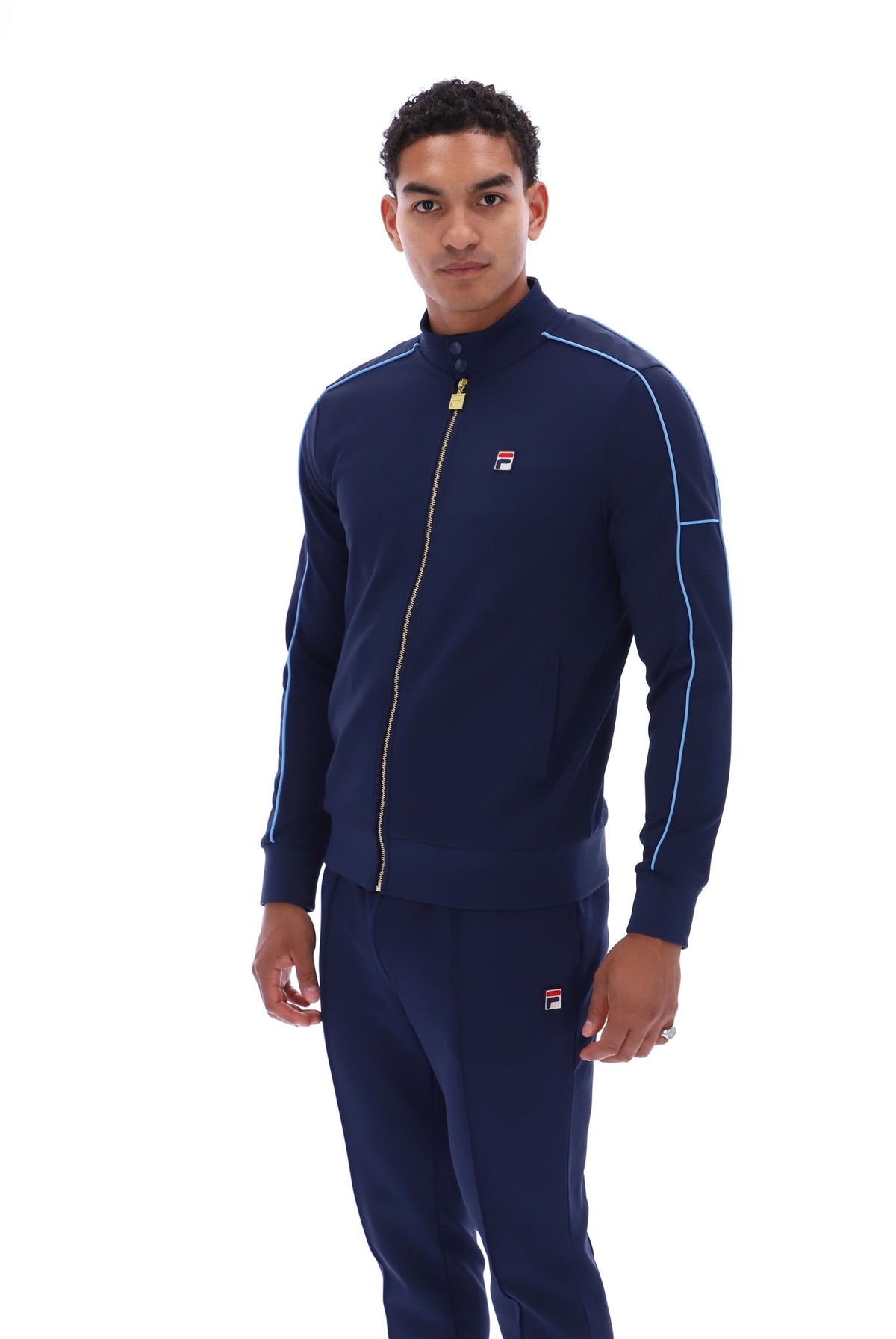 Fila Vintage Eldon Piping Track Top Fila Navy / Azure Blue