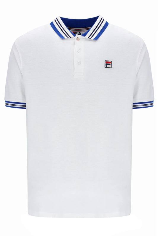 Fila Vintage Men's Faraz Tipped Rib Polo Shirt White