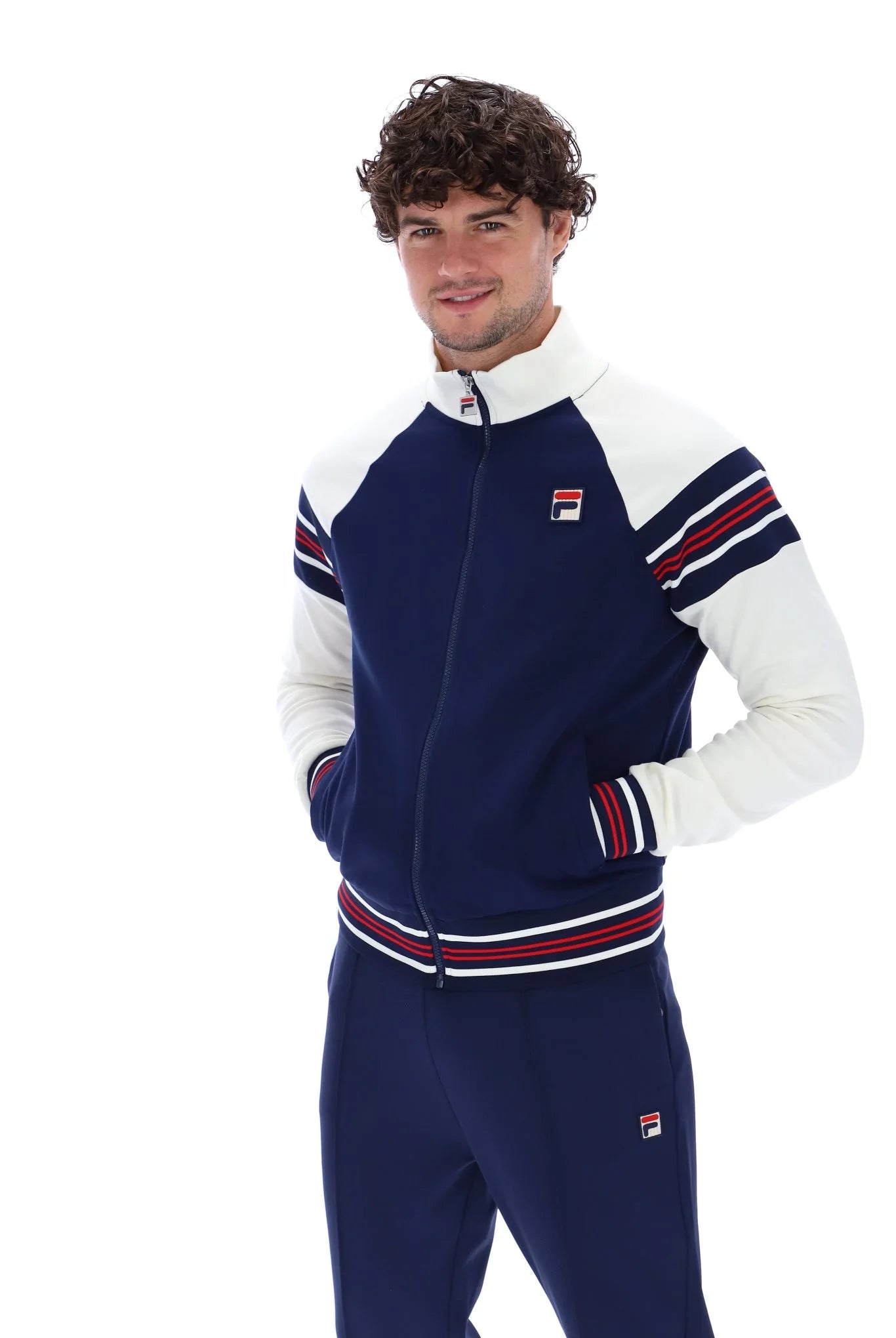 Fila Vintage Men's Ferarra Track Top Gardenia