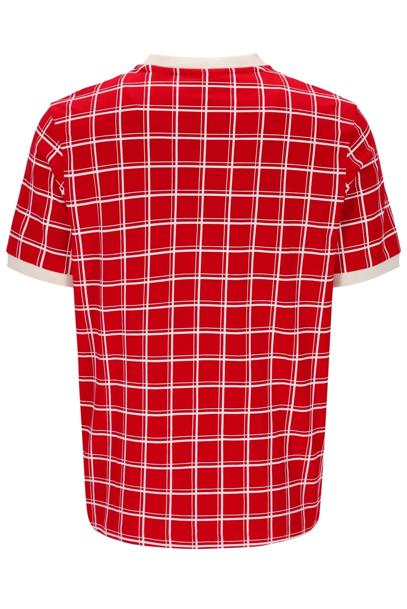 Fila Vintage Men's Freddie Check Contrast Rib T Shirt Fila Red