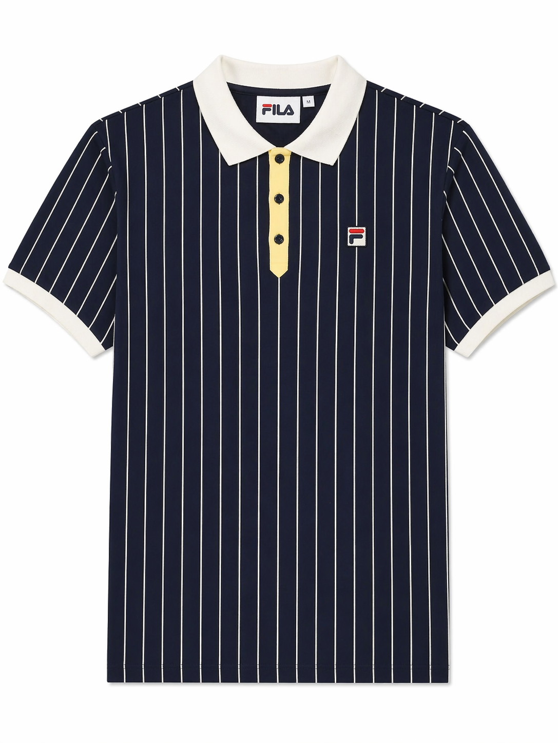 Fila Vintage Men's BB1 Classic Vintage Stripped Polo Shirt Fila Navy / Raffia
