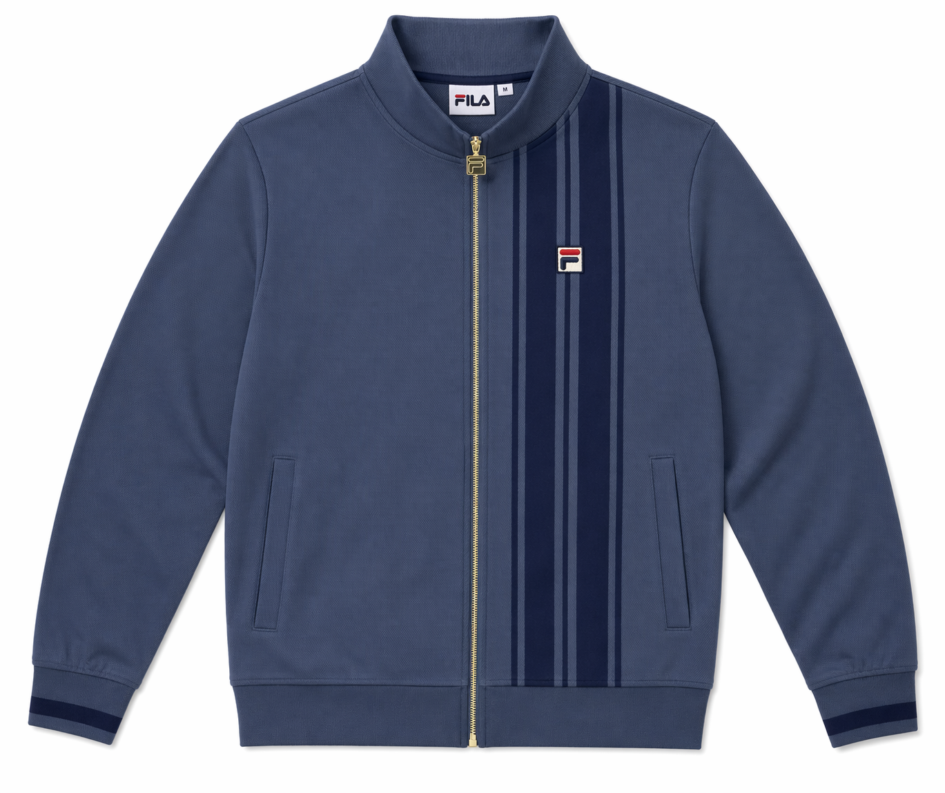 Fila Vintage Men's Dante Stripe Track Top Vintage Indigo Blue