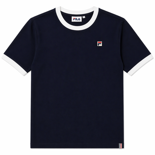 Fila Vintage Men's Marconi Essential Ringer T Shirt Fila Navy / White