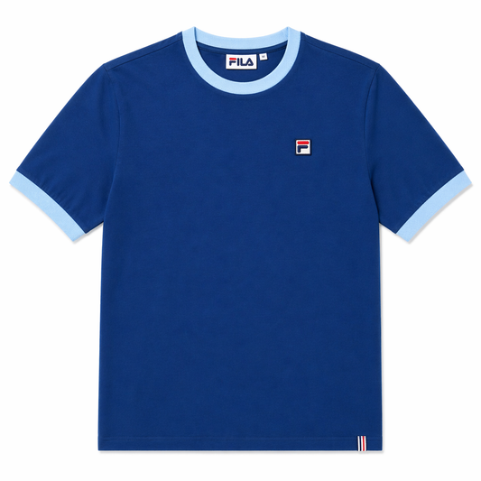Fila Vintage Men's Marconi Essential Ringer T Shirt Limoges / Frozen Fjord