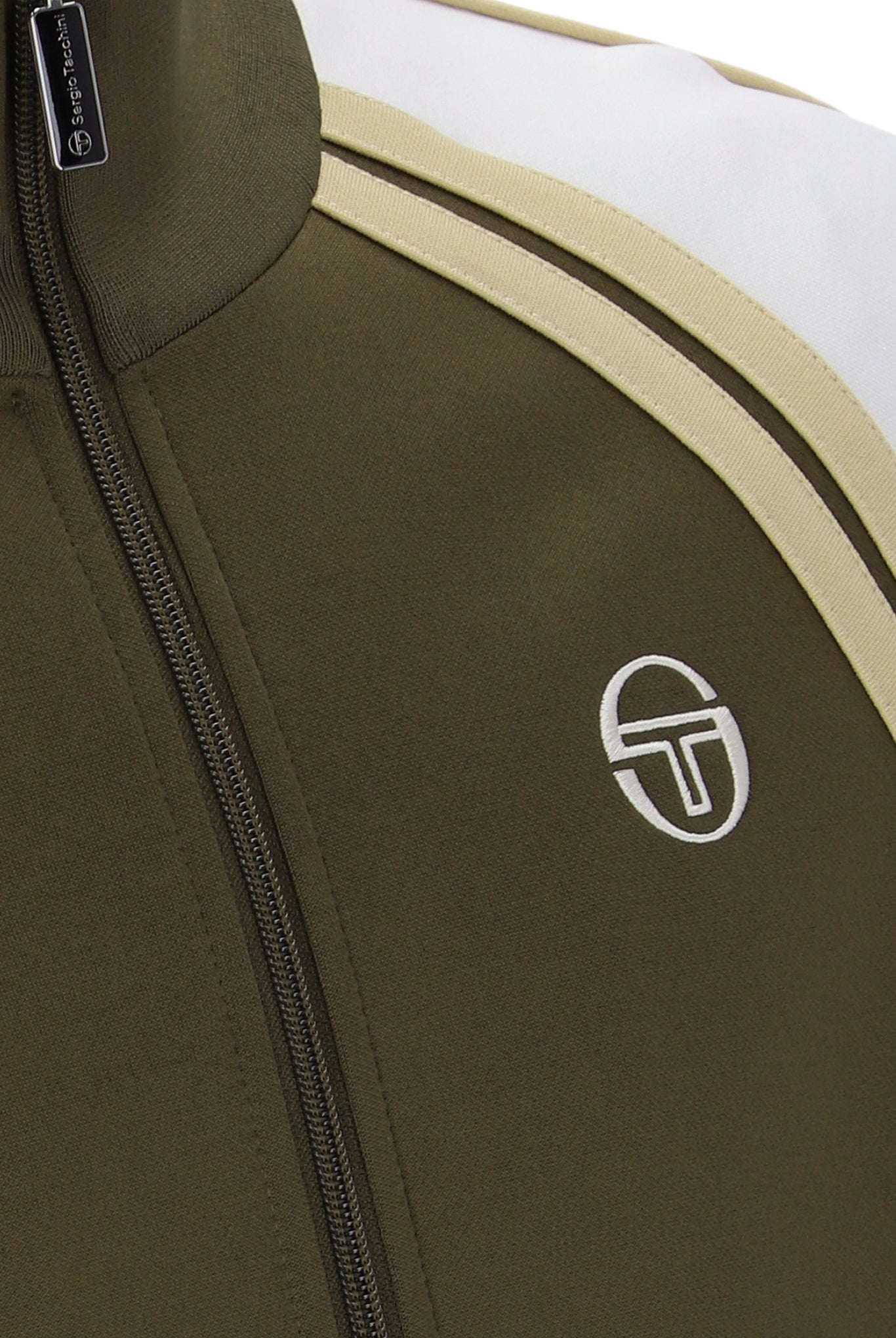 Sergio Tacchini Men's Ghibli Davis Track Top Dark Olive / Gardenia / Mojave Desert