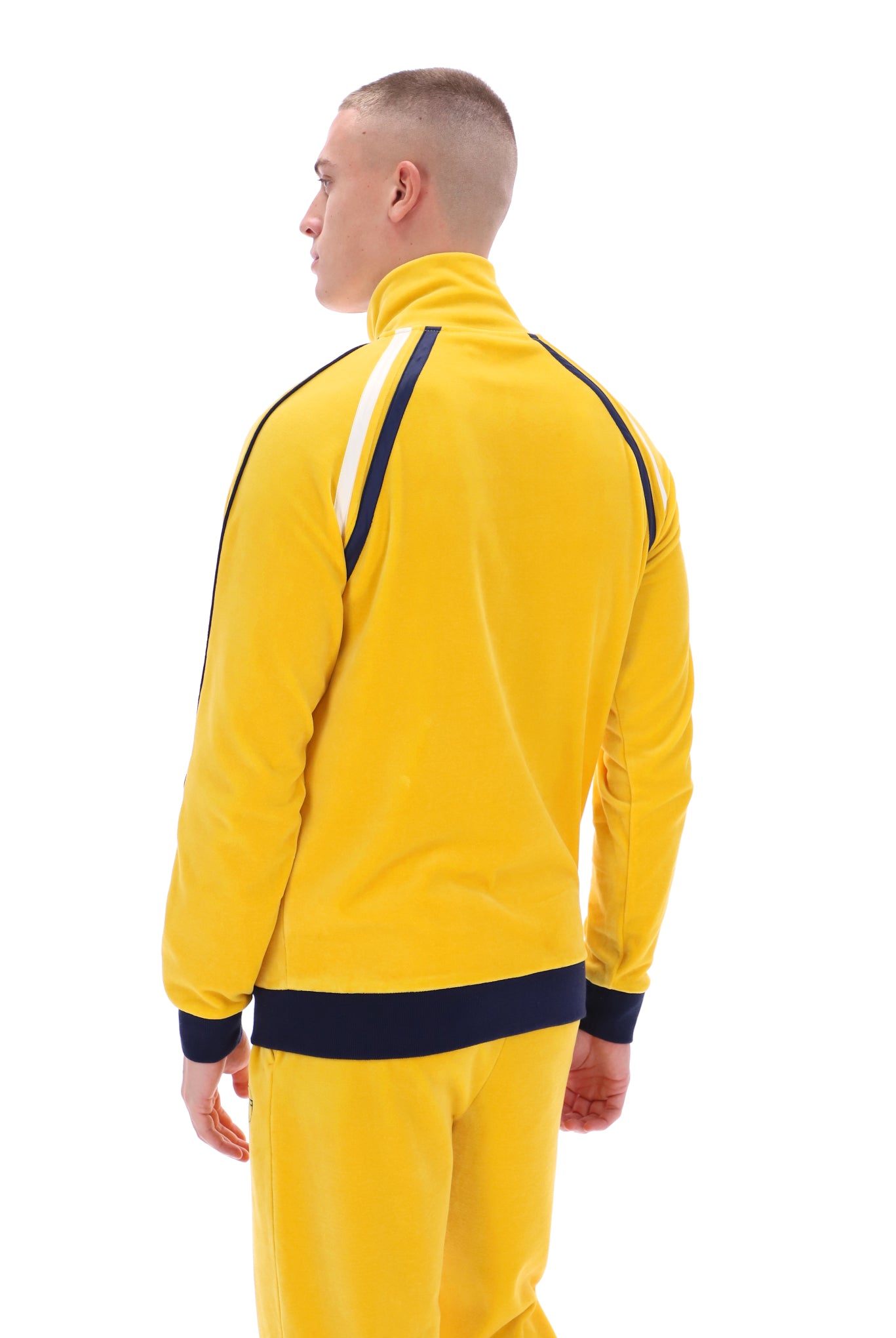 Sergio Tacchini Men's Ghibli Luxe Velour Track Top Mimosa Yellow